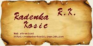 Radenka Kosić vizit kartica